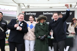 BK1A5346 Declan Landy, Rachael Blackmore, HM The Queen Camilla, Henry De Bromhead